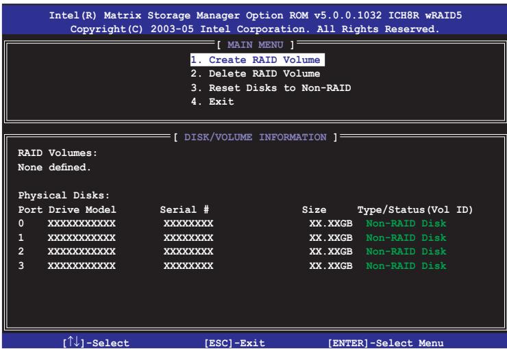 ASUS P5B DLX - L'utilitaire Intel® Matrix Storage Manager Option ROM - 1