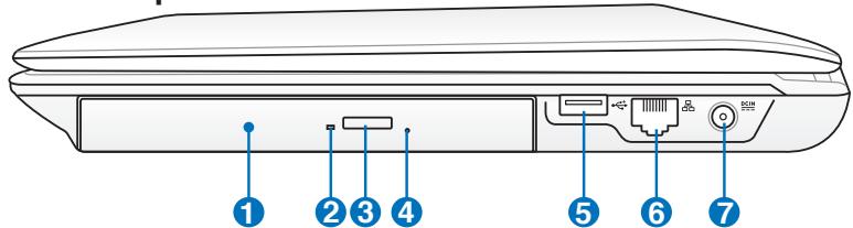 ASUS K52DR - Présentation des éléments du portable Côté droit - 1