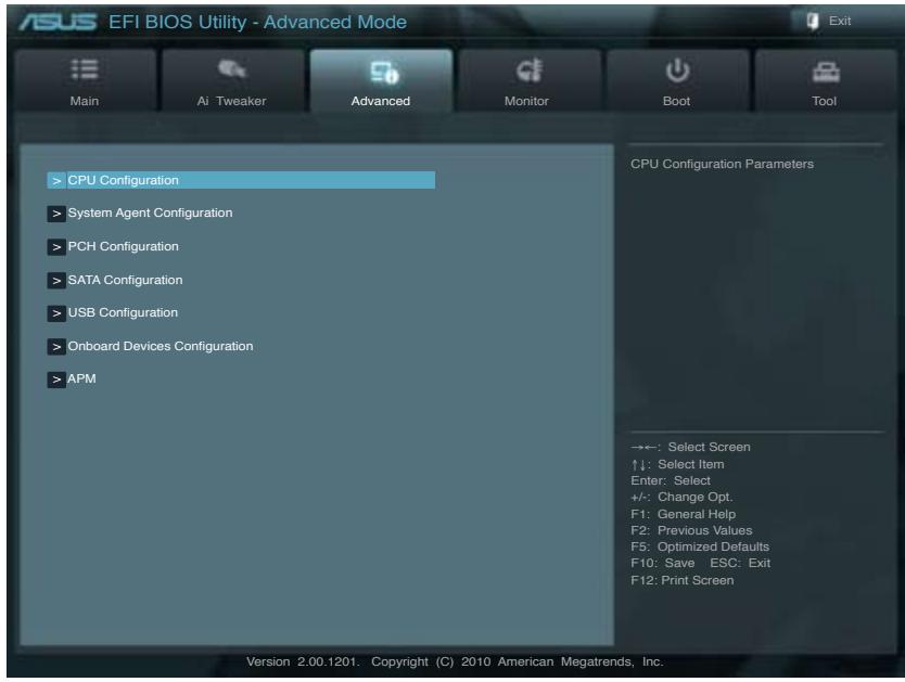 ASUS P8Z68-V LX - Menu Advanced (avancé) - 2