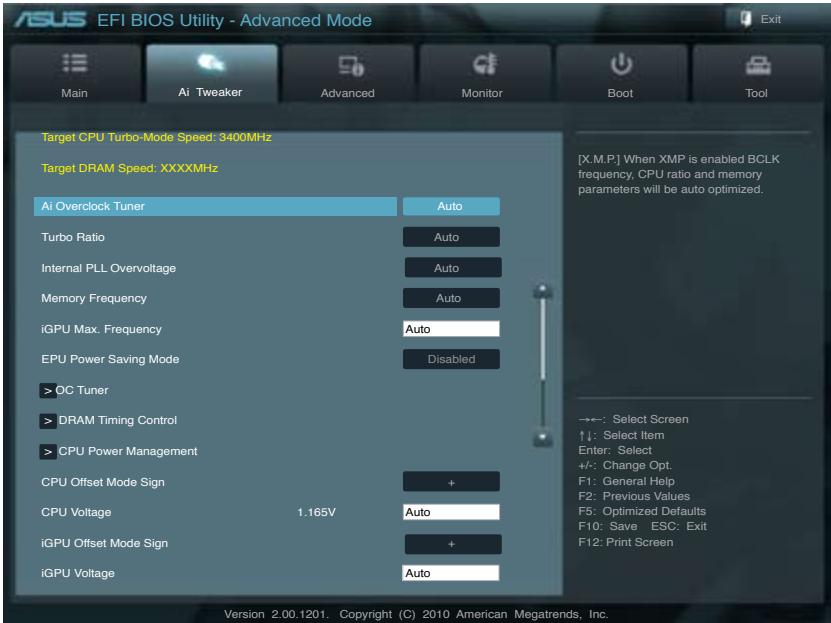 ASUS P8Z68-V LX - Menu AI tweaker - 3