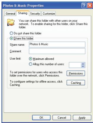 ASUS O!PLAY TV PRO - Pour partager des fichiers sous Windows® XP : - 3