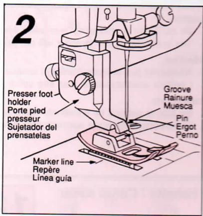 SINGER FUTURA 4000 N - Changing the Presser Feet Comment changer le pied presseur Como cambiar los prensatelas - 1