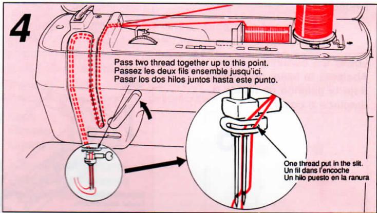 SINGER FUTURA 4000 N - Twin Needle Sewing (Optional) Couture à aiguilles jumeées (Option) Costuras con aguja doble (Optional) - 3