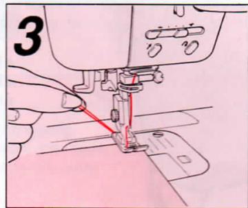 SINGER FUTURA 4000 N - How to use the stitch length manual override button and lever Comment utiliser le bouton et le levier de réglage manuel de longueur Comoutilizar el boton y la palanca manual de anulacion - 18
