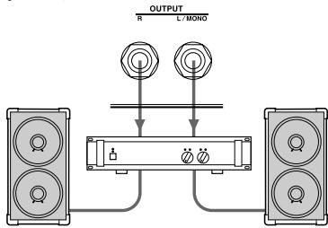 YAMAHA DGSTOMP - Raccordement d'un ampli et d'un système de haut-parleurs - 1
