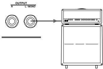 YAMAHA DGSTOMP - - Vous pouvez raccorder le dg-stomp à un amplificateur de guitare - 1