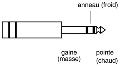 anneau (froid) gaine (masse) pointe (chaud)