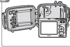 NIKON CAISSON ETANCHE WP-CP5-JUSQU-A 40 M DE PROFONDEUR - Öffnen des Gehäuses - 2