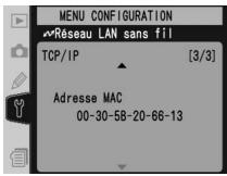 NIKON WT-2 - Menu TCP/IP, page 3/3 - 1