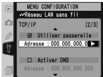 NIKON WT-2 - Menu TCP/IP, page 2/3 - 3