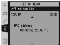 NIKON WT-2 - TCP/IP Menu, Page 3/3 - 1