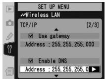 NIKON WT-2 - TCP/IP Menu, Page 2/3 - 18