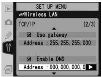 NIKON WT-2 - TCP/IP Menu, Page 2/3 - 12