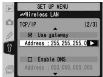 NIKON WT-2 - TCP/IP Menu, Page 2/3 - 9