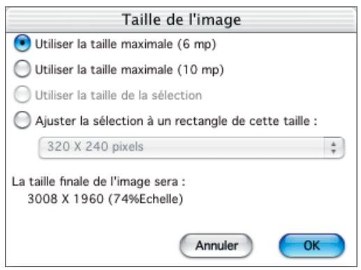 NIKON VIEW 5.5 - Paramètres généraux (Palette d'outils) – Taille de l'image - 1