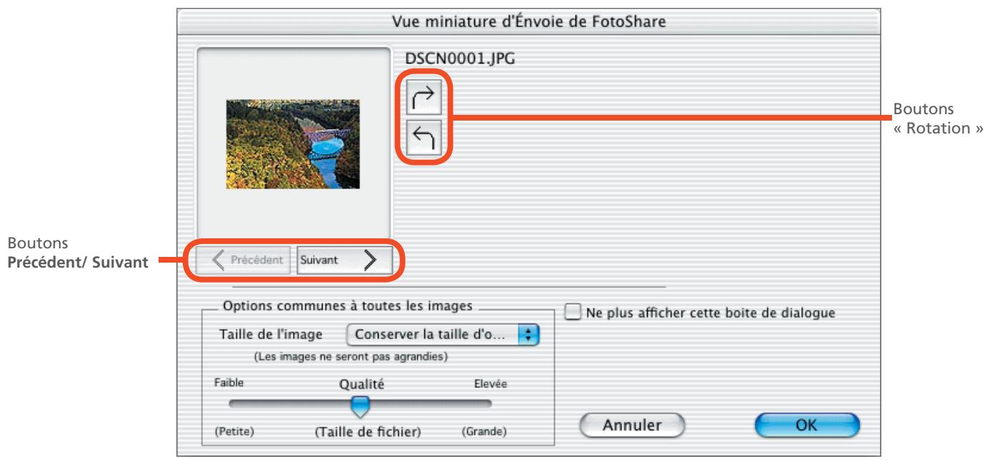 NIKON VIEW 5.5 - Boîte de dialogue « Vue miniature d'Énvoie de FotoShare » - 1