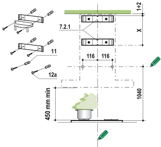 AEG-ELECTROLUX DD8694-M - Bohren der Wand und Befestigung der Bügel - 1