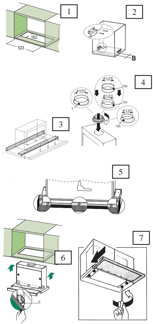 AEG-ELECTROLUX DF 7290 - Perçage du Plan de support et Montage de la Hotte - 1