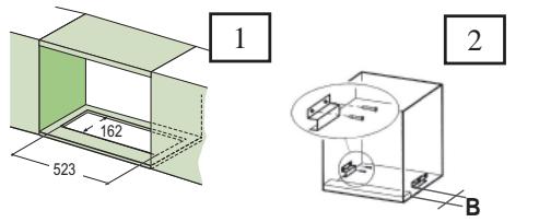 AEG-ELECTROLUX DF 7290 - Bohren der Trägerplatte und Montage der Dunstabzugshaube - 1