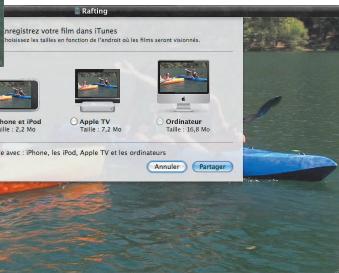 Rafting A preregistrez votre film dans iTunes Président les tables en fonction de l'ordont où les films seront visuromés. iPhone et iPod Taille: 2,2 Mo Apple TV Taille: 7,2 Mo Ordinateur Taille: 36,8 Mo A avec : iPhone, les iPod, Apple TV et les ordinateurs Annuler Partager