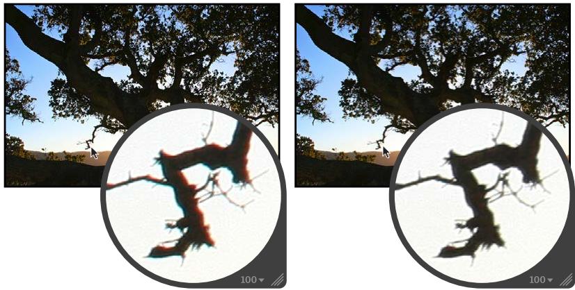 APPLE APERTURE 3.3 - Utilisation des commandes d'aberration chromatique - 1