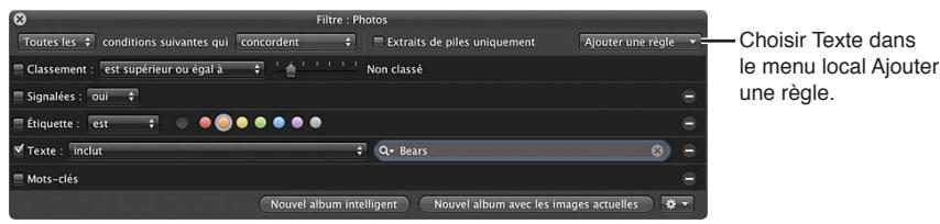 APPLE APERTURE 3.3 - Pour rechercher des photos en fonction de plusieurs éléments de texte - 1