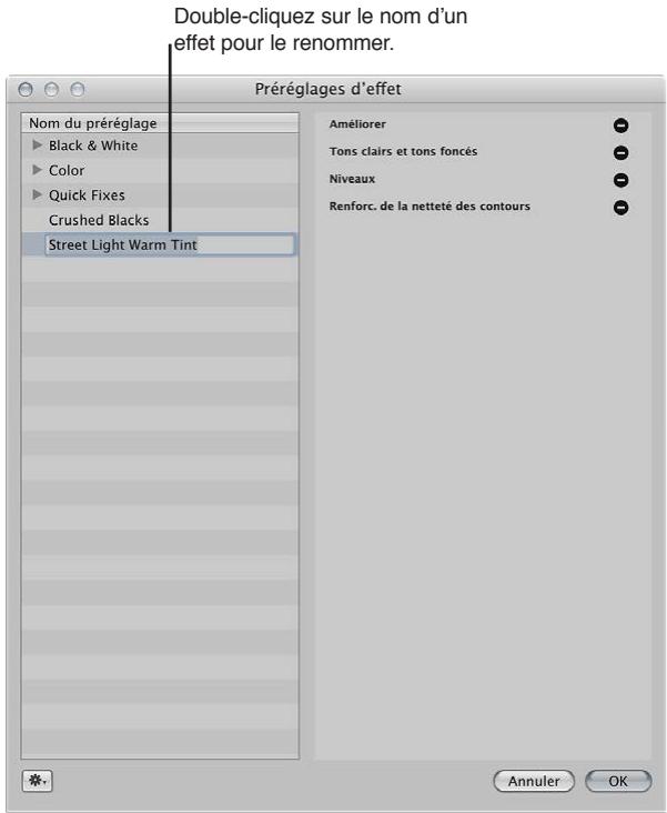 APPLE APERTURE 3.3 - Pour renommer un effet - 2