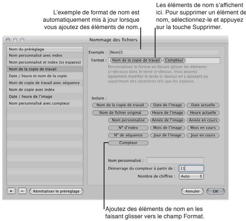 APPLE APERTURE 3.3 - Pour créer un nouveau format de nom - 3