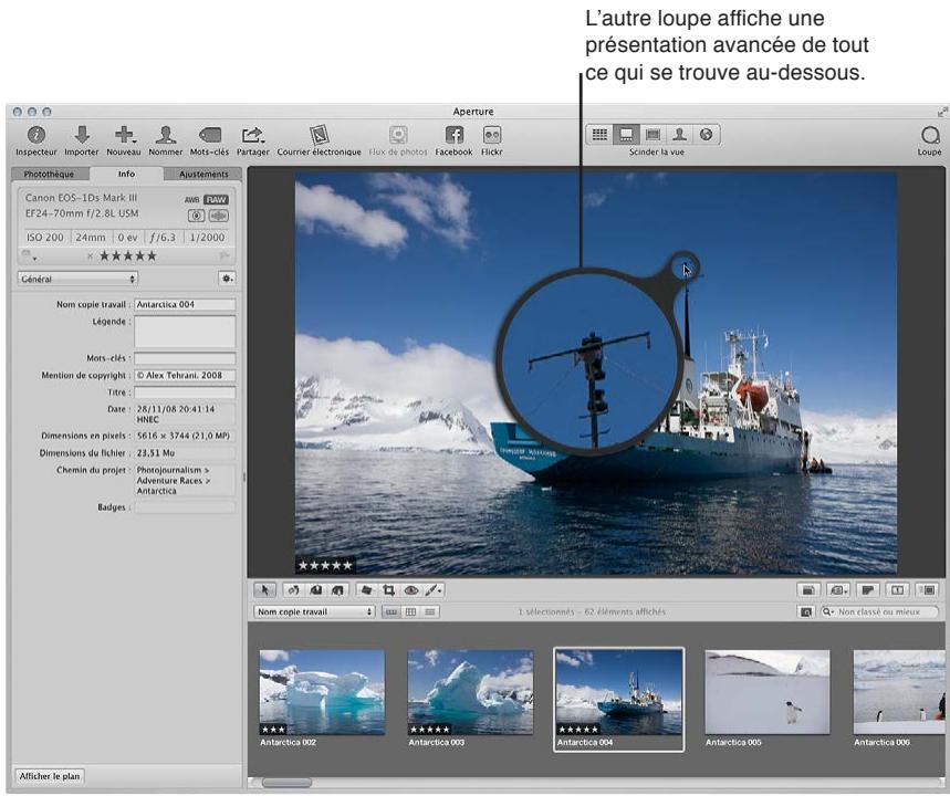 APPLE APERTURE 3.3 - Utilisation de la loupe alternative - 1