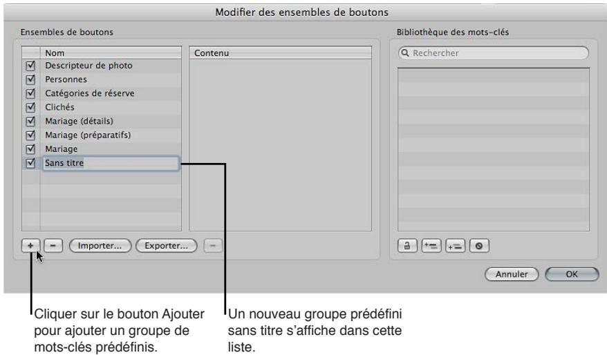 APPLE APERTURE 3.3 - Création d'un groupe de mots-clés prédéfinis - 3