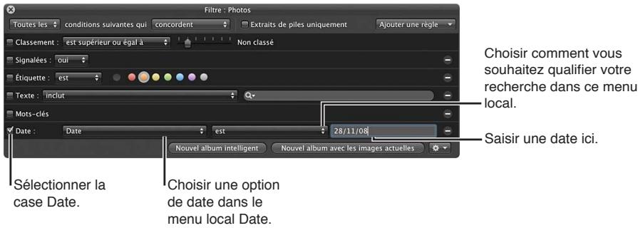 APPLE APERTURE 3.3 - Pour rechercher des photos en fonction de leur date de création - 1