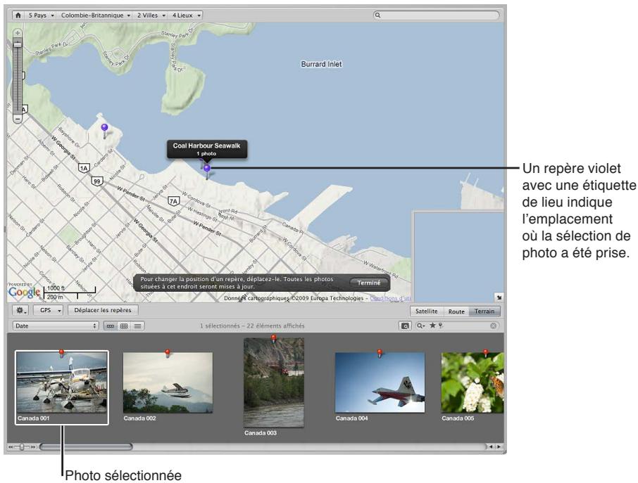 APPLE APERTURE 3.3 - Pour attribuer manuellement des emplacements à des photos dans le navigateur - 2