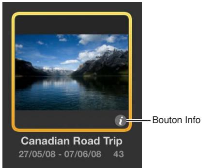 APPLE APERTURE 3.3 - Pour ouvrir la palette d'informations en présentation Projets - 1