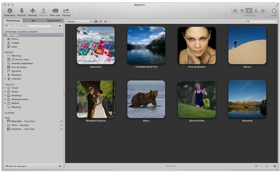 APPLE APERTURE 3.3 - Pour activer la présentation Projets - 1