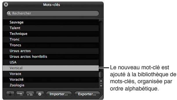 APPLE APERTURE 3.3 - Pour ajouter des mots-clés à la bibliothèque de mots-clés - 2