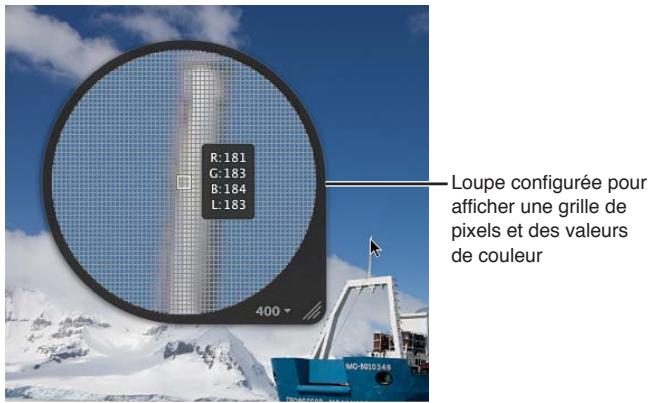 APPLE APERTURE 3.3 - Affichage d'une grille de pixels et des valeurs de couleur - 1