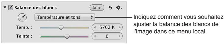 APPLE APERTURE 3.3 - Pour ajuster automatiquement la balance des blancs d'une image à l'aide de la pipette Balance des blancs - 1