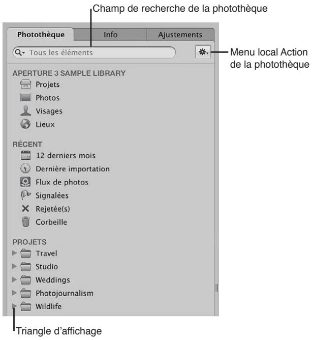 APPLE APERTURE 3.3 - Vue d'ensemble de l'inspecteur de photothèque - 1
