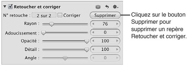 APPLE APERTURE 3.3 - Pour supprimer un repère Retoucher et corriger - 1