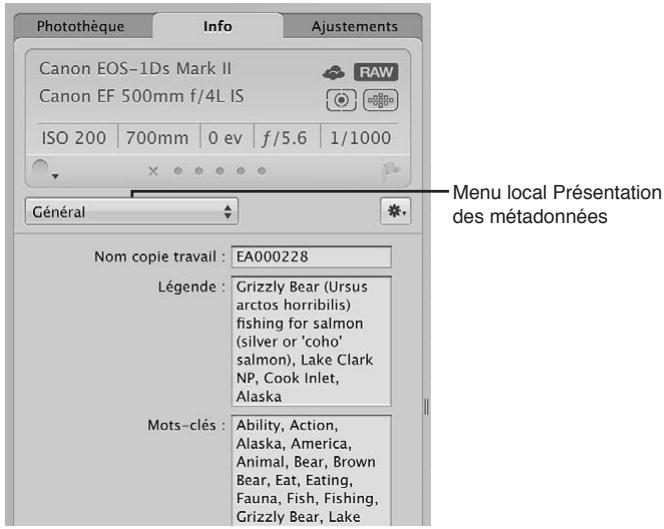 APPLE APERTURE 3.3 - Pour appliquer des mots-clés à l'aide de l'inspecteur d'informations - 1