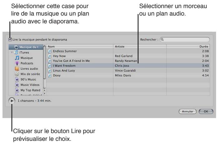 APPLE APERTURE 3.3 - Pour ajouter de la musique à votre diaporama - 1
