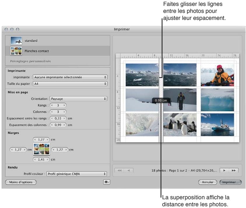 APPLE APERTURE 3.3 - Pour ajuster manuellement la position de plusieurs photos sur une page - 1