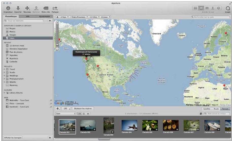 APPLE APERTURE 3.3 - Pour ouvrir et fermer la sous-fenêtre « Aperçu de la carte » - 2