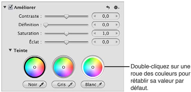APPLE APERTURE 3.3 - Pour réinitialiser une roue des couleurs Teinte - 1