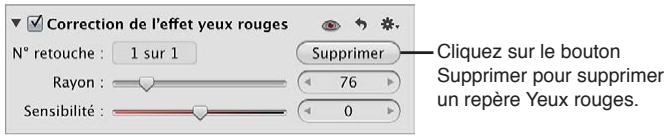 APPLE APERTURE 3.3 - Pour supprimer un repère Yeux rouges - 1
