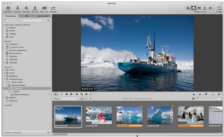 APPLE APERTURE 3.3 - Changement de la présentation de la fenêtre principale - 2