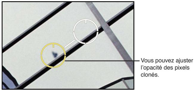APPLE APERTURE 3.3 - Ajustement du niveau d'opacité à l'intérieur de la zone délimitée par les repères Retoucher et corriger - 1