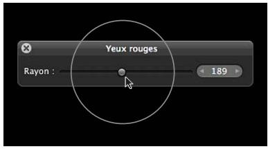 APPLE APERTURE 3.3 - Pour changer la taille de la cible de l'outil Yeux rouges - 1