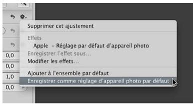 APPLE APERTURE 3.3 - Pour définir les réglages par défaut de l'appareil photo - 1
