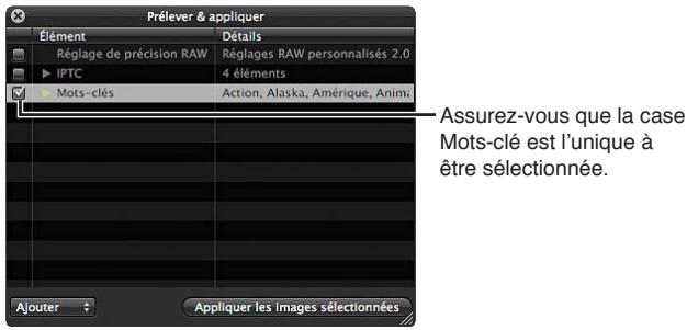 APPLE APERTURE 3.3 - Application de mots-clés à l'aide de la palette Prélever et appliquer - 3